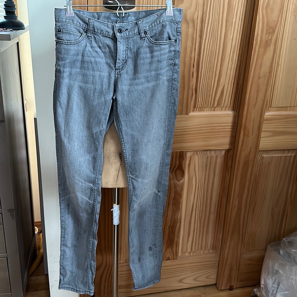 BANANA REPUBLIC HEATHER GRAY LOW RISE  SKINNY  SIZE 27 NEVER WORN NO TAGS